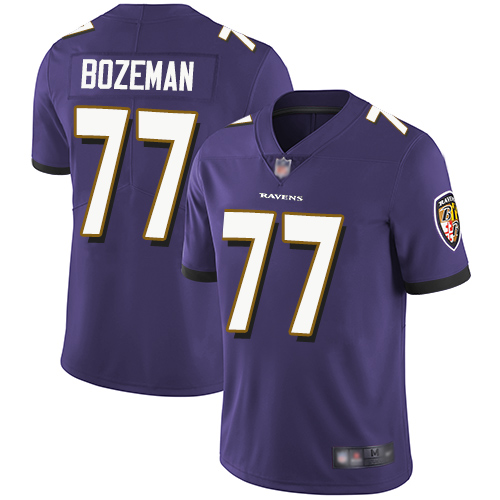 Baltimore Ravens Limited Purple Men Bradley Bozeman Home Jersey NFL Football #77 Vapor Untouchable
